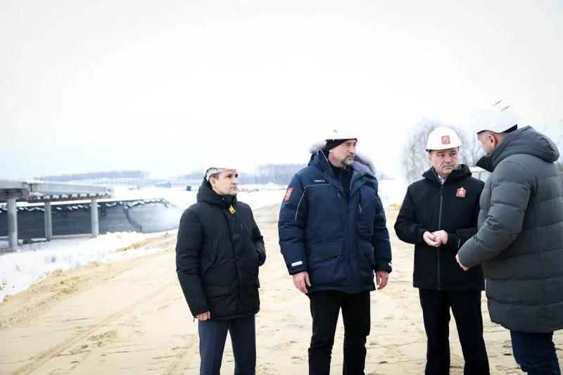 Ход строительства ЮЛА на участке в Ленинском округе проверил губернатор Московской области