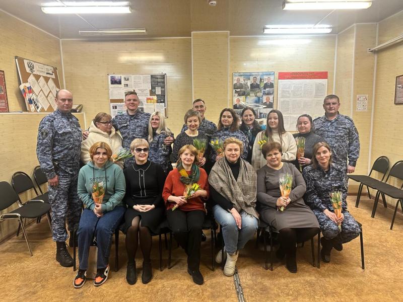 Поздравление женского коллектива Пушкинского ОВО с Международным женским днём
